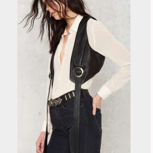 Nasty Gal Genuine Leather Buckles Vest 💞